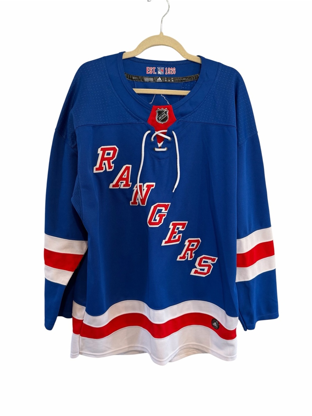 adidas Royal Blue New York Rangers Hockey Jersey with Red & White Accents